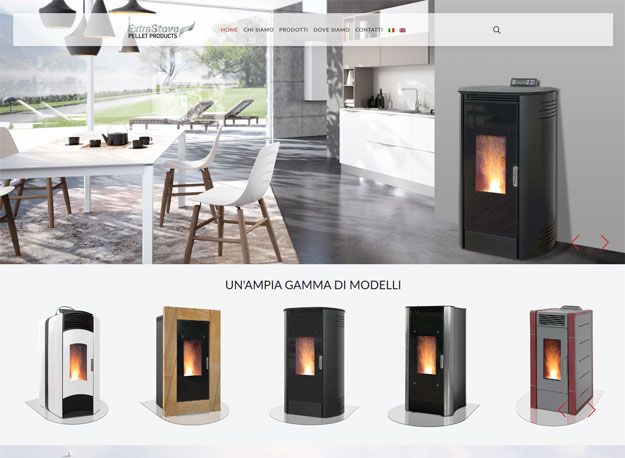 Sito web ExtraStove: stufe a pellet 100% Made in Italy
